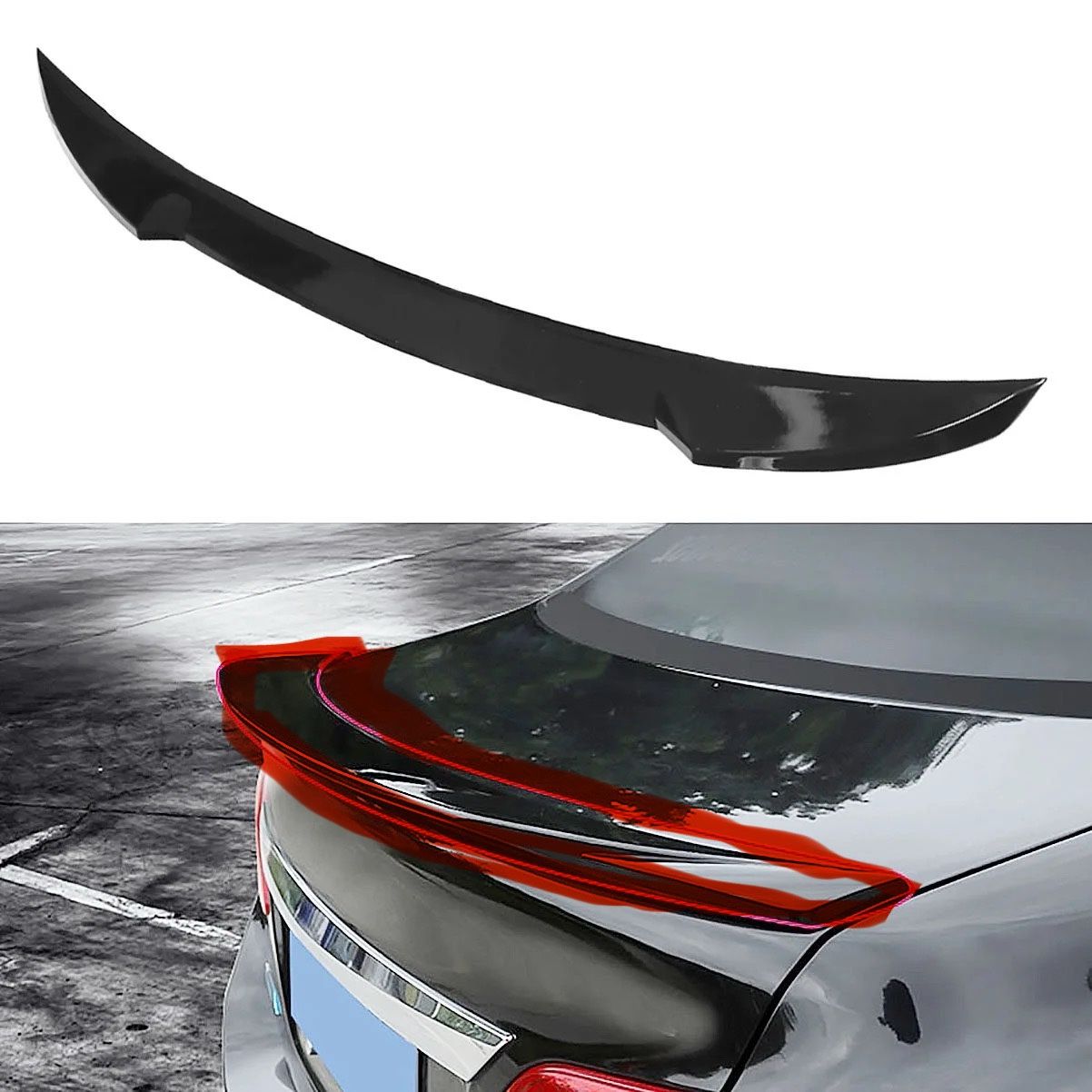 Nissan Sentra black Rear Spoiler