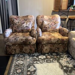 two Of Traditional Fabric Armchair Sofa Chair for Living Room