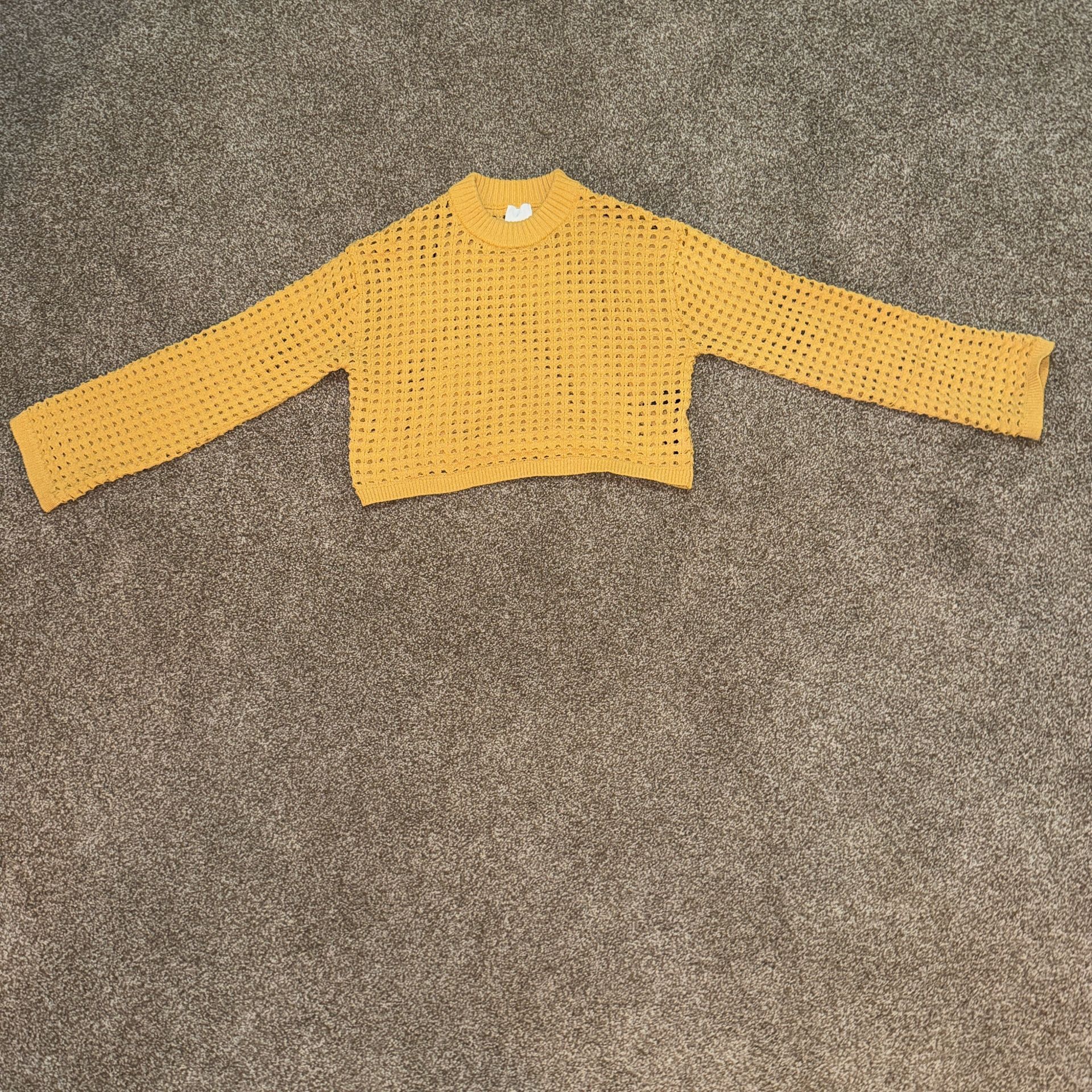 H&M Yellow Cropped Sweater