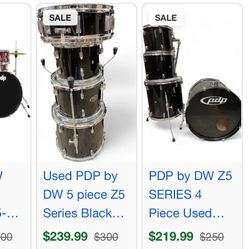 PDP Z5 5 pc drum set / shells