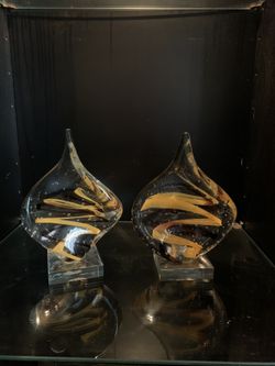 2 glass decorations