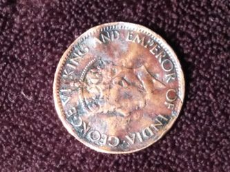 1943 One Cent India Coin.