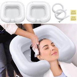 Inflatable Shampoo Bowls with Hose 2ct/Pack (Color Opt: White/ Black) - Spring Sale