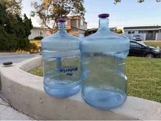 (2) 5-Gallon Reusable Water Jugs / Carboys with Caps
