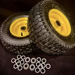 AR-PRO 13x5.00-6 Tire and Wheel Assembly, Tubeless Lawn Mower Tire with Rim, with 3/4'' Bushings 