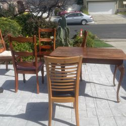 Antique Table 4 Chairs 