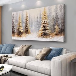 Home Decor Vintage Wall Decor Christmas Tree Wall Art Gold Art Paintings For Wall Landscape Art Abstract Wall Art Framed For Living Room Bedroom Dinin