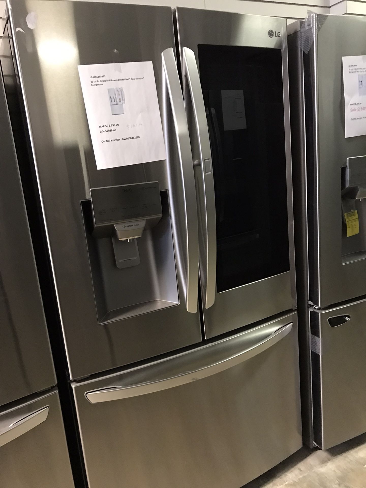 LG 26 cu.ft. Refrigerator on Sale Model#LFX26596S Smart Wi-Fi InstaView Door-in-Door