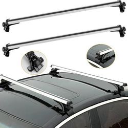 NEW Universal Roof Rack Cross Bars 48" Adjustable Aluminum Alloy Car Carrier Rooftop Luggage Crossbars Rack Snowboards Kayaks Suitable Most Vehicle Wa