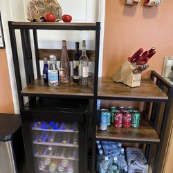 Mini Fridge Cabinet with Storage