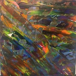 12x12 Pollock Style Painting 