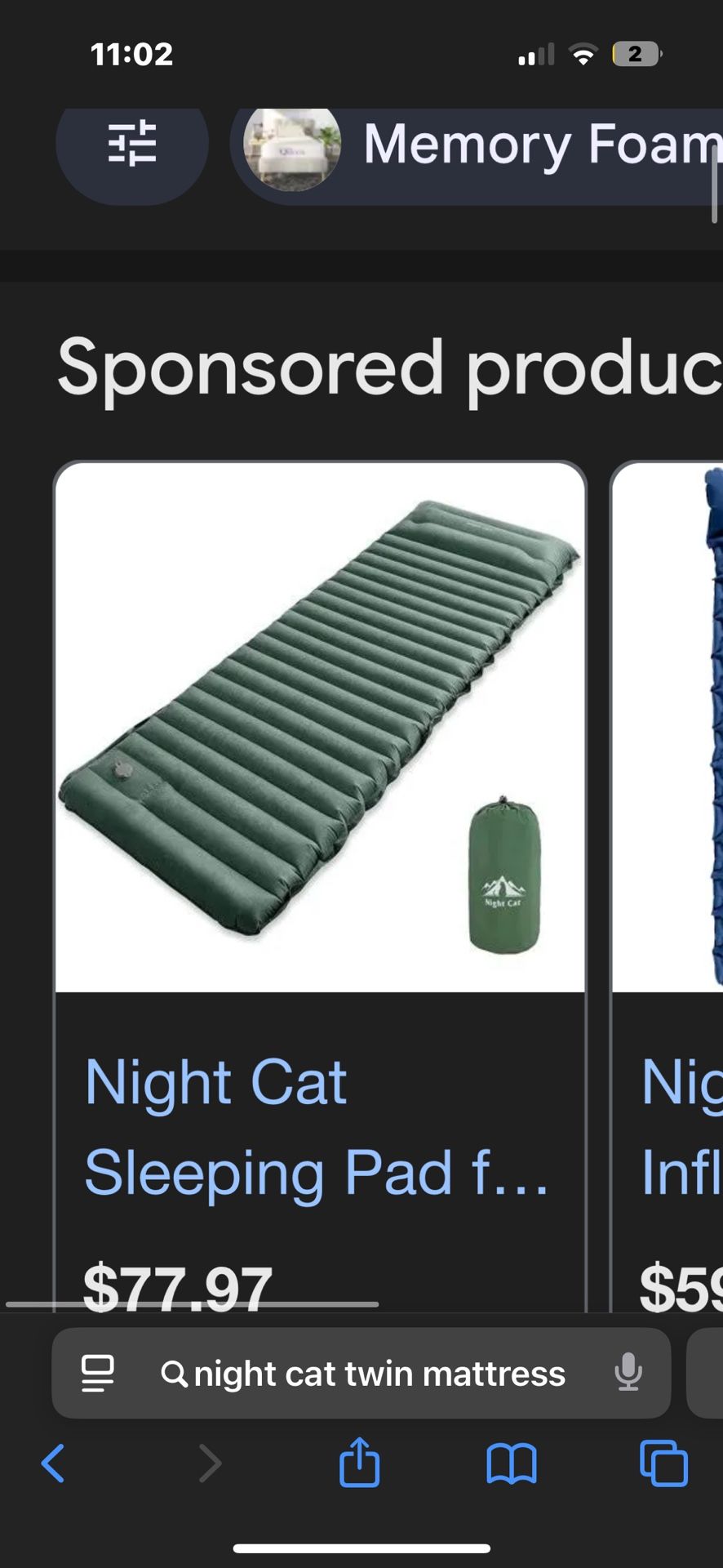 Night Cat Twin Air Mattress New 