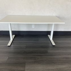 Set of 5 Fully Adjustable Large White Desks 28” tall to 47.5” tall (Stand Up Desk) SKARSTA 