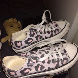 Pink And Purple Cheetah Print Platform Converse 