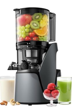 Juicer Machines, 3-in-1 Cold Press Juicer with 6.5" Extra Large Chute, 100oz Large Capacity, AC Motor, Makes Juice, Nut Milk & Sorbet, Premium Gray