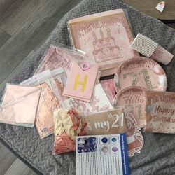 21st birthday party packet rose gold