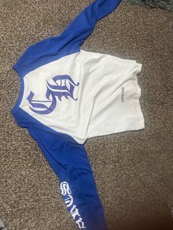Chrome Hearts Blue and White Long Sleeve Shirt