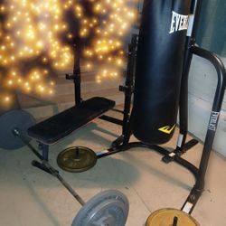 Olympic Weight Bar Olympic Weights Standard Weights Bench Punching Bag With Stand Home Gym