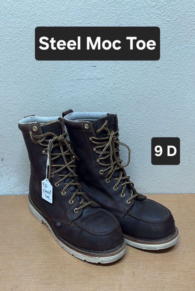 Thorogood Work Boots Sz 9 D STEEL MOC TOE