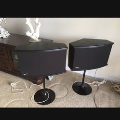 Bose Speakers W/ Equalizer, Pedestal Stands, and Original Manual   