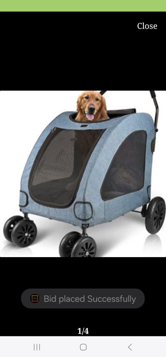 Petbobi Dog Stroller for Large Dogs, Breathable Large Space, Waterproof Oxford Cloth & Storage Bag, Detachable Folding, Lightweight 4 Rubberitem 46115
