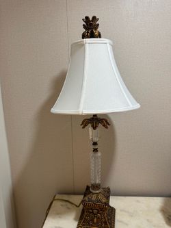 Table Lamp with Crystal Column