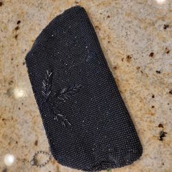 Antique Very Black Sequined Evening Clutch