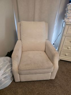 Cream Upholstered Recliner Chair