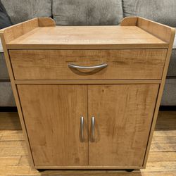 Rolling Maple Storage Cart / Cabinet