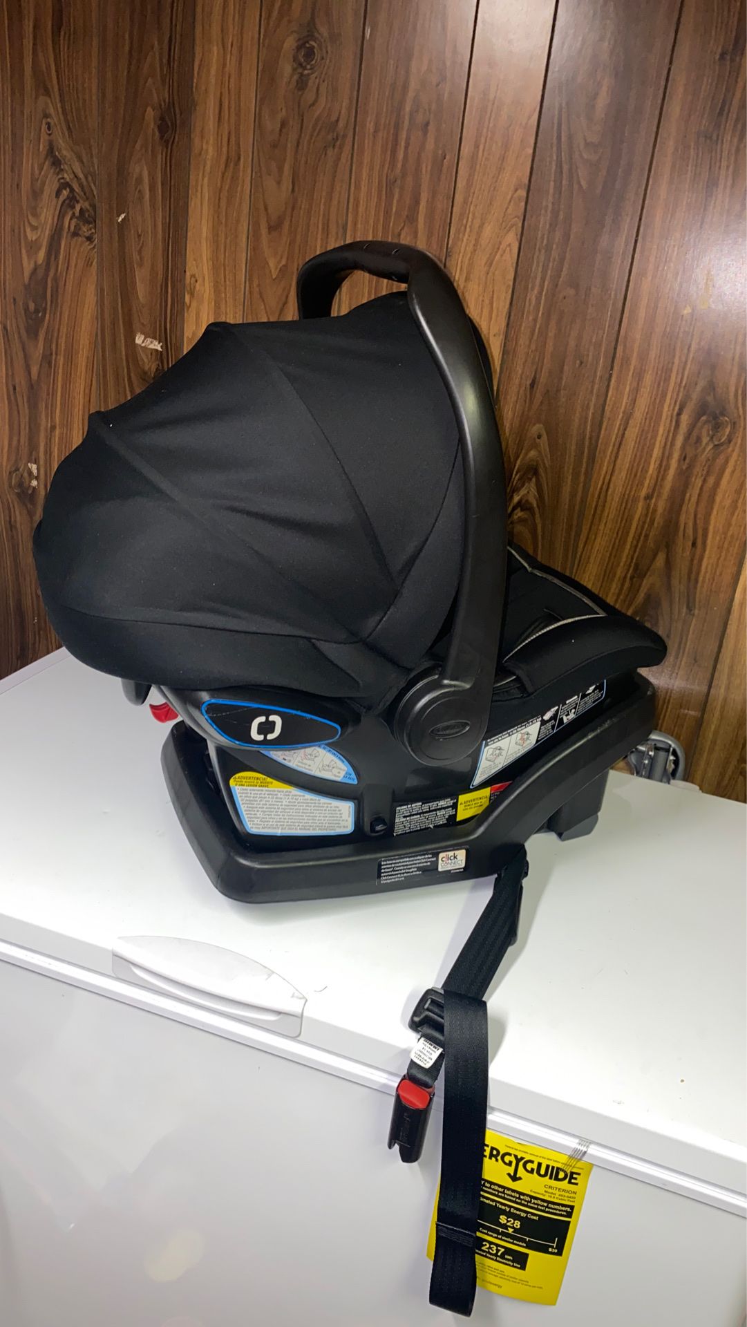 Black Car Seat with graco base