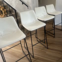 For Sale: Set of 4 Elegant Leather Stools