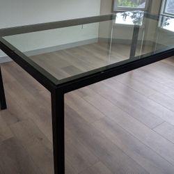 DANIA Parsons Glass Dining Room Table