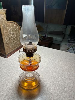 Vintage Glass Oil Kerosene Lamp