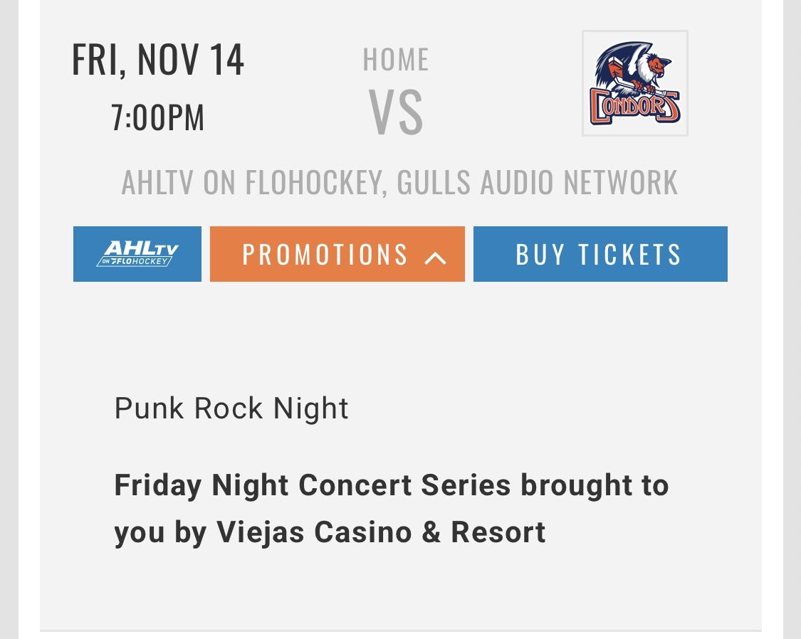 San Diego Gulls TONIGHT