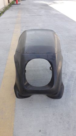 Vintage motorcycle fairing with screen and brackets