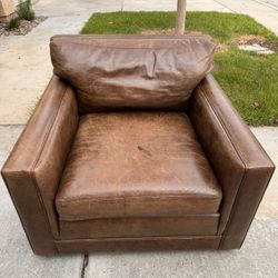 Two Leather Armchairs - Comfortable And Sturdy