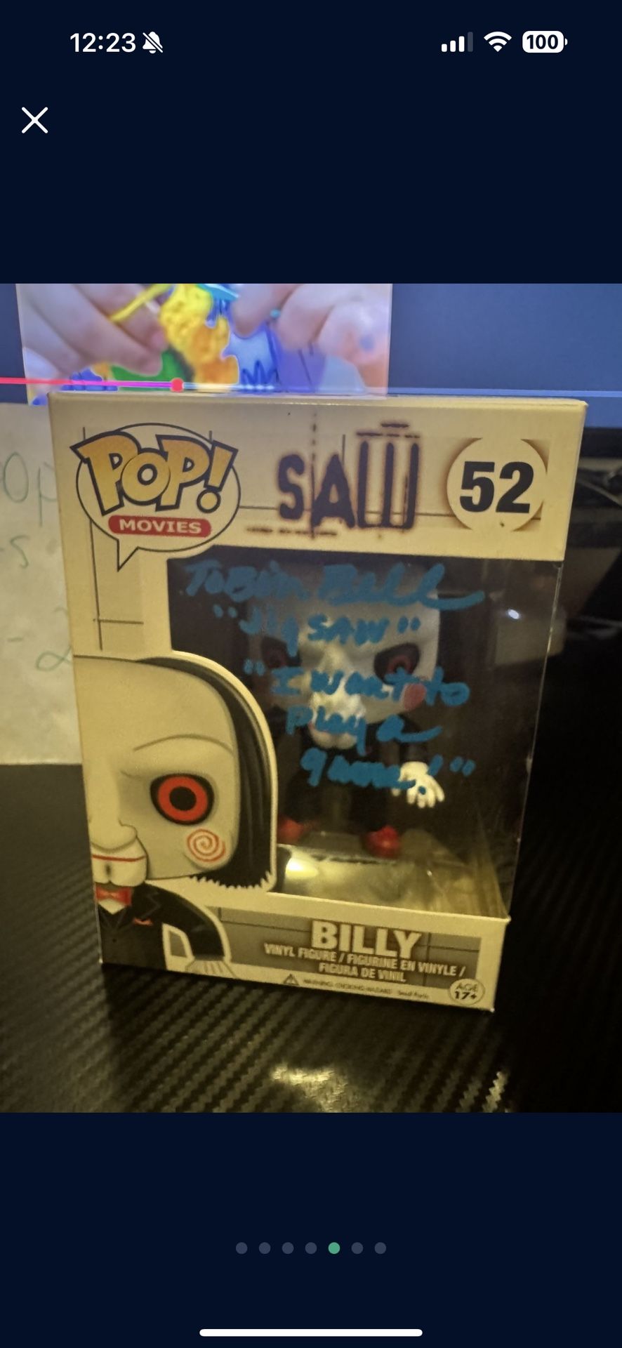 Billy Funko Pop Signed By Tobin Bell