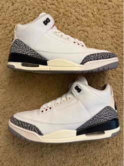 Size 12 (Pre owned, no box) - Air Jordan 3 retro white cement reimagined
