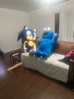 Giant Sonic and Cookie Monster Plush Set