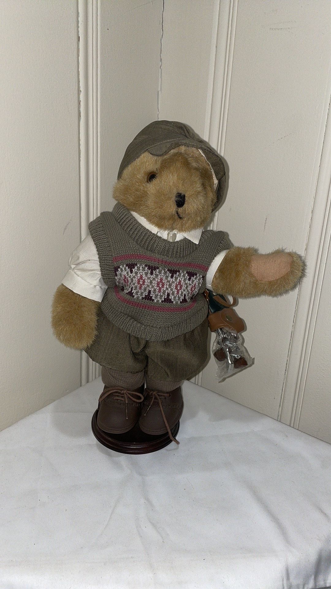 Tender Heart Treasures Sam 12" Golf Bear With Golf Accessories.
