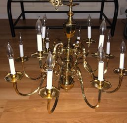 Solid Brass Chandelier w/ 6 feet of hanging chain