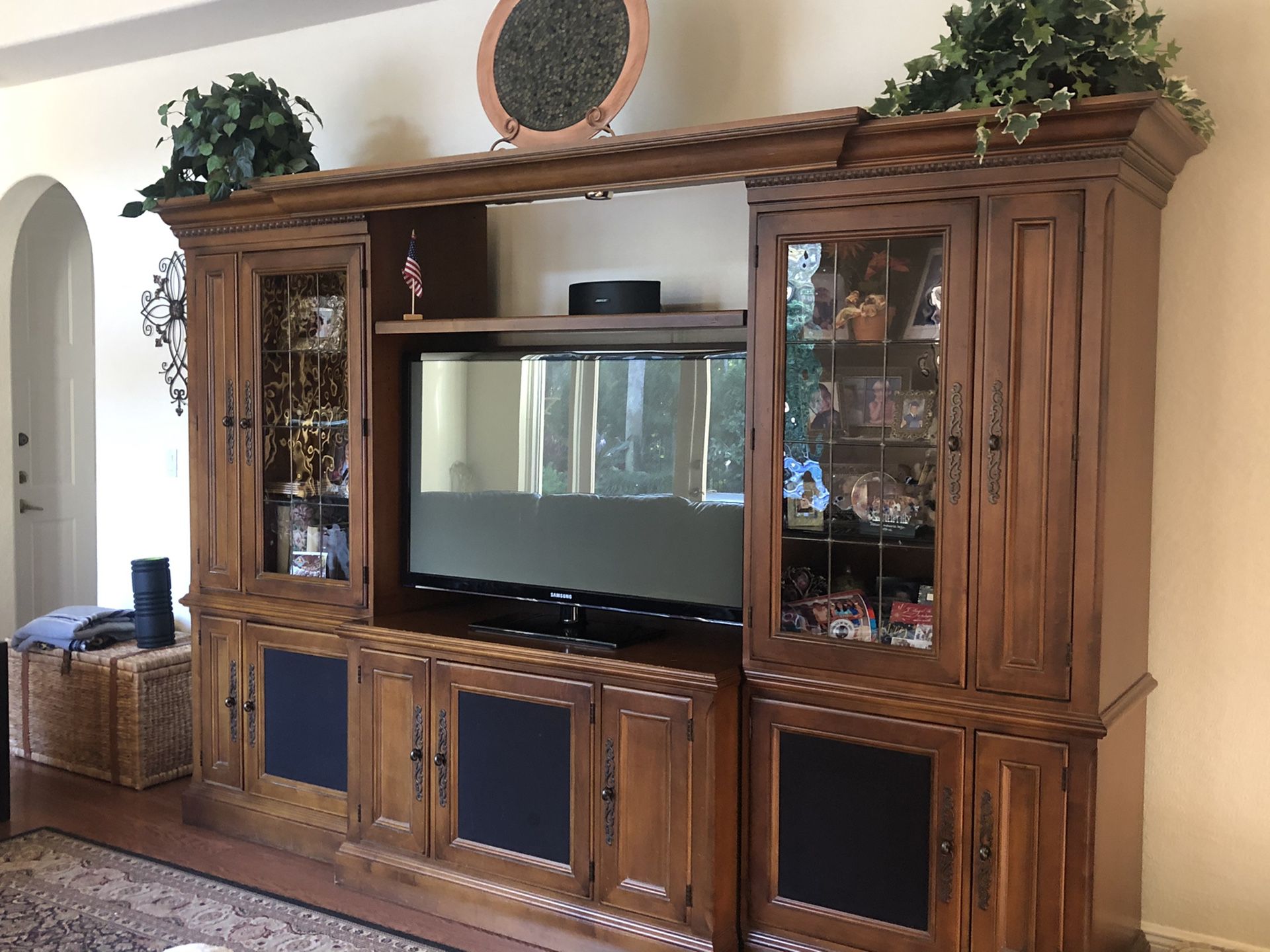 Gorgeous wall unit for sale with glass
