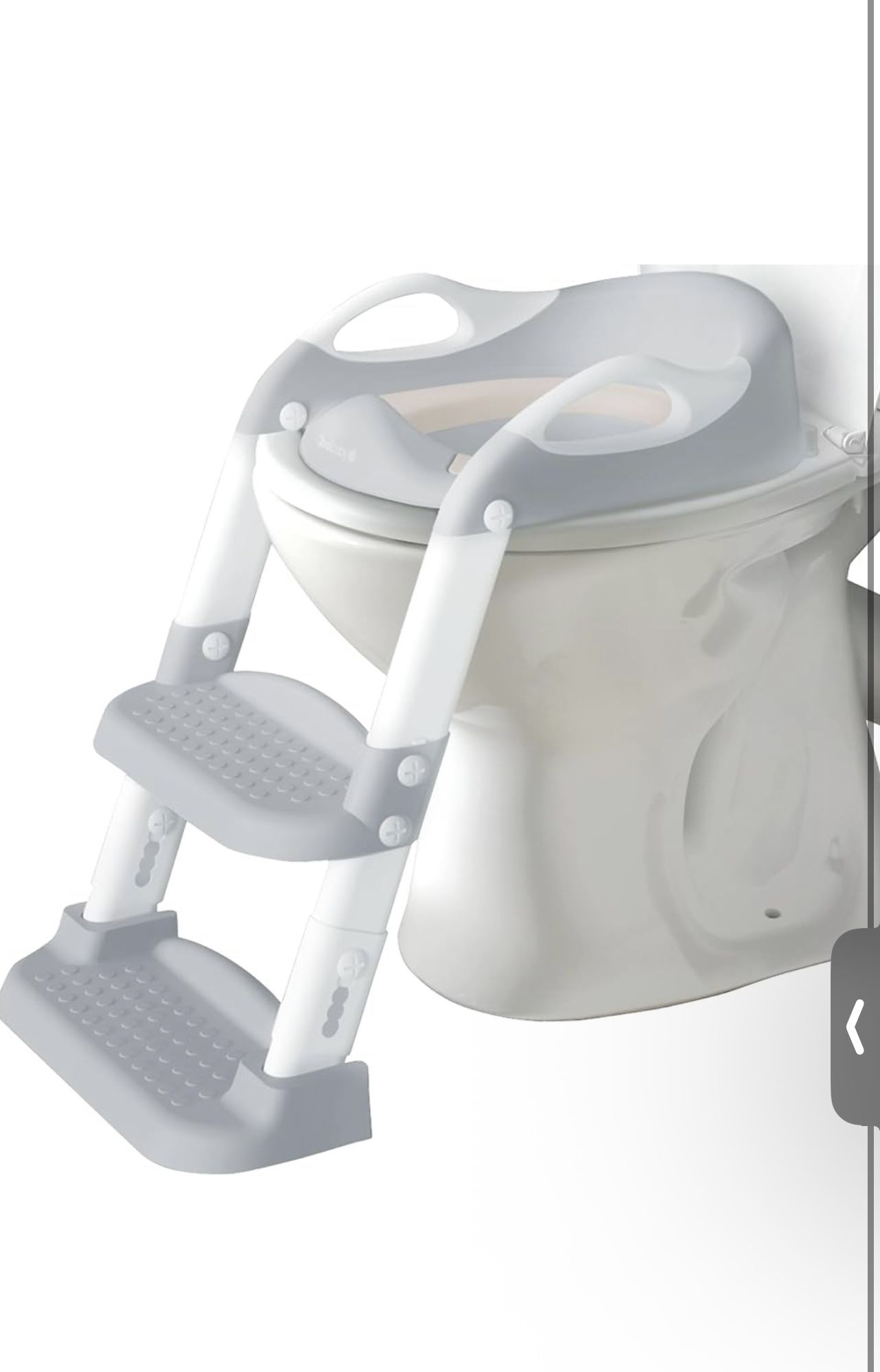 Jool Baby Potty Training Seat with 2 Step Ladder for Toddlers - Soft Cushioned Seat & Splash Guard, Adjustable Height (Gray)