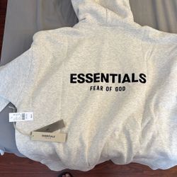 essential fear of god hoodie white