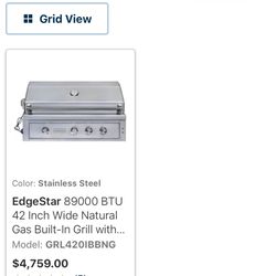  EdgeStar GRL420IBBLP 89000 BTU 42 Inch Wide Liquid Propane Built-In Grill 