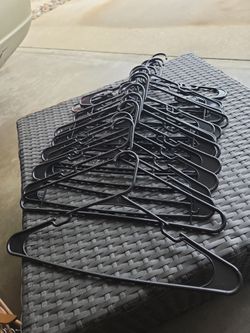 Black plastic hangers