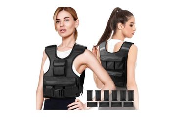 Adjustable Weighted Vest for Women, Customizable 0-18 Ibs Strength Training Vest with 10 Removable Sandbag