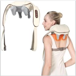 Neck Massage 4D Deep Cordless Tissue Kneading with Heating Function, Shiatsu and Shoulder Massager