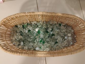 MARBLES & FLAT GLASS GEMS 8.5+ POUNDS