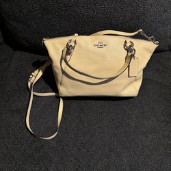 Coach Light Yellow leather Bag